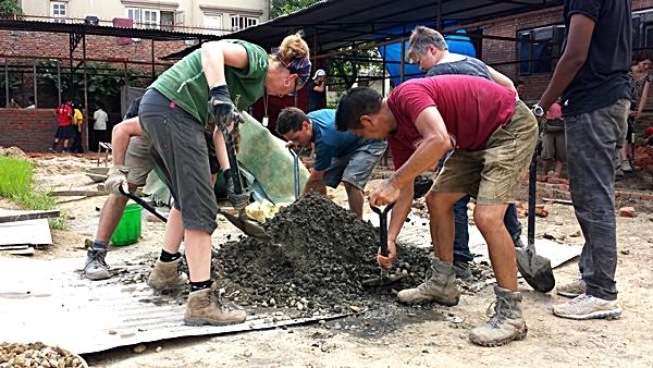 Projects Abroad volunteers at Disaster Relief project in Nepal Projects Abroad volunteer works on the Disaster Relief project helping to build schools and toilets