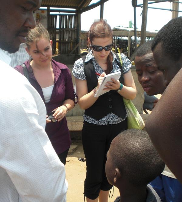 Interns on the Human Rights Project Researching in Ghana Human Rights interns conducting research in Ghana