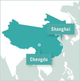 Map of China showing our placement locations Map of China showing our placement locations