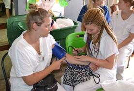 Jamaica Public Health High School Special students learn how to take vital signs in Jamaica.