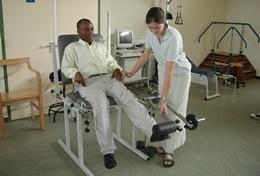 Ghana A professional physiotherapy volunteer treats a patient at a hospital in Ghana.