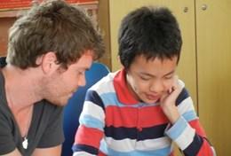 Vietnam A professional speech therapy volunteer works with children at a rehabilitation centre in Vietnam.